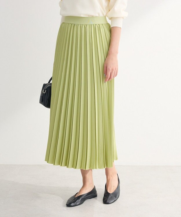 Green Parks 微光沢　プリーツスカート Mint