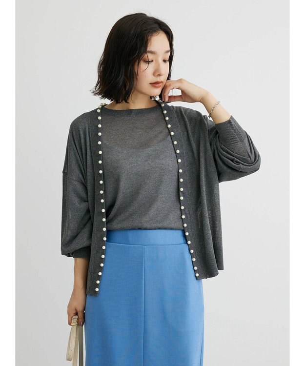 Green Parks ・ＥＬＥＮＣＡＲＥ　ＤＵＥパールツキシアーカーディガン