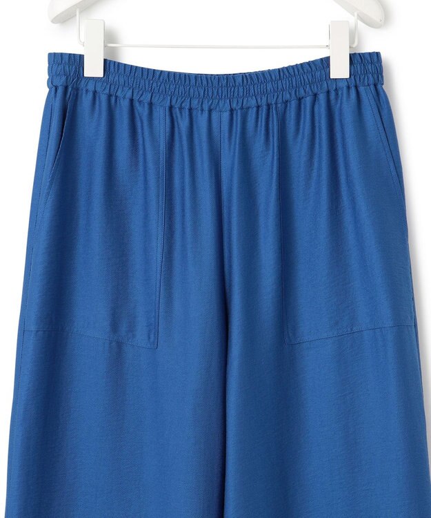 ICB 【洗える】ワッシャーツイル ワイドストレートパンツ ラピスラズリ系