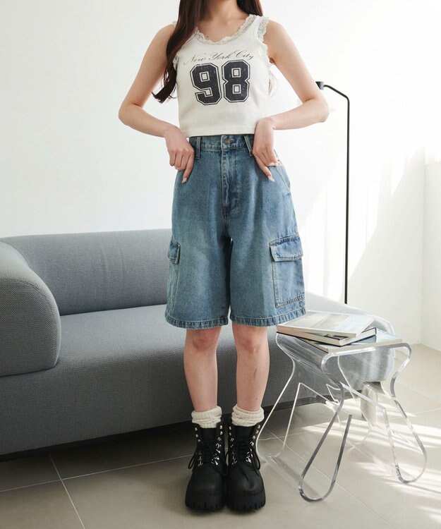 WEGO グラフィックレースタンク ホワイト