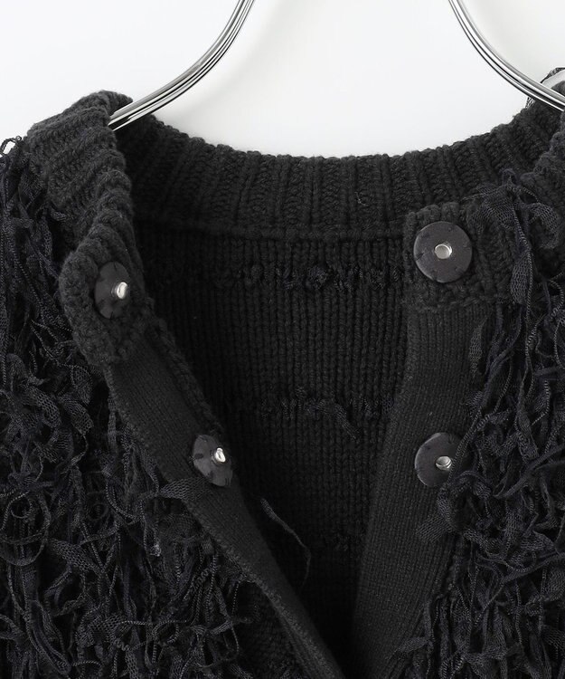 #Newans リボンヤーンニットカーディガン ブラック