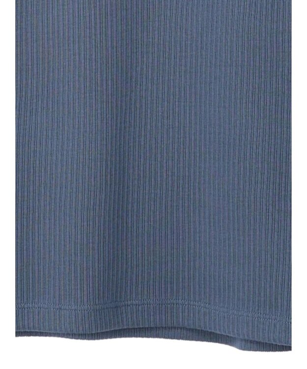 earth music&ecology チェーンリブクルーネックプルオーバー Blue