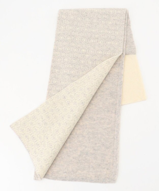 MOONBAT 【カシミヤ100%】両面使える ニットジャガードマフラー グレー