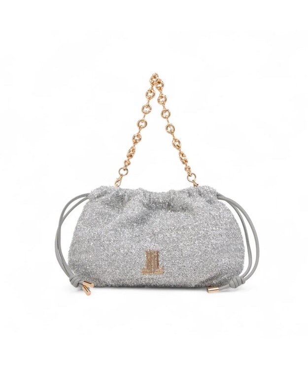 LANVIN en Bleu カレンデ 2WAYハンドバッグ ラメシルバー