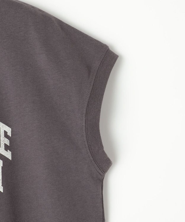 ANY 【接触冷感/UVケア】ノースリーブロゴTシャツ チャコール