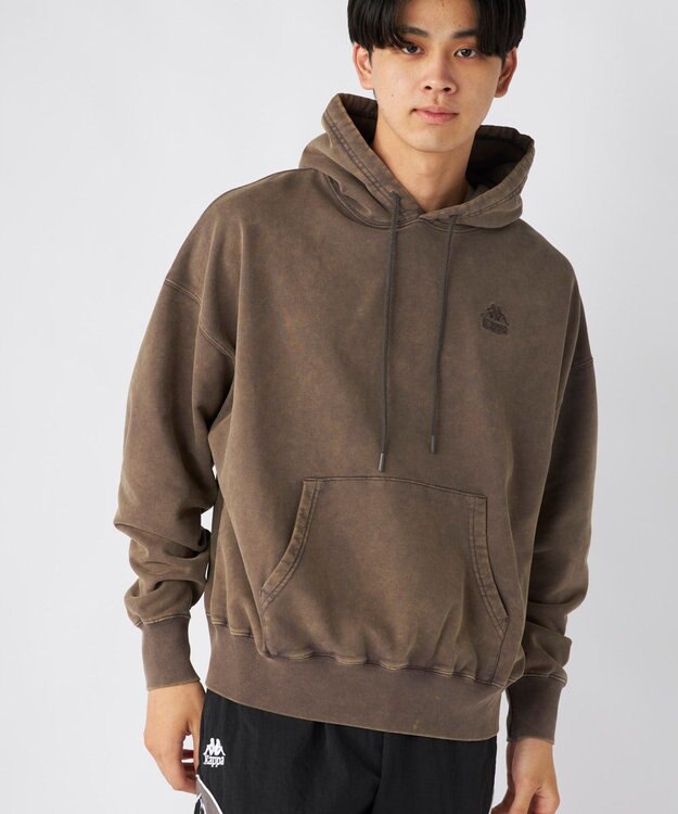 OP／FILA 【Kappa】オーバーサイズ ヘビーウェイトプルパーカー チャコールグレー