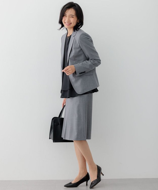 23区 S 【セットアップ対応】ラフィーネウール 一つ釦 ジャケット ライトグレー系