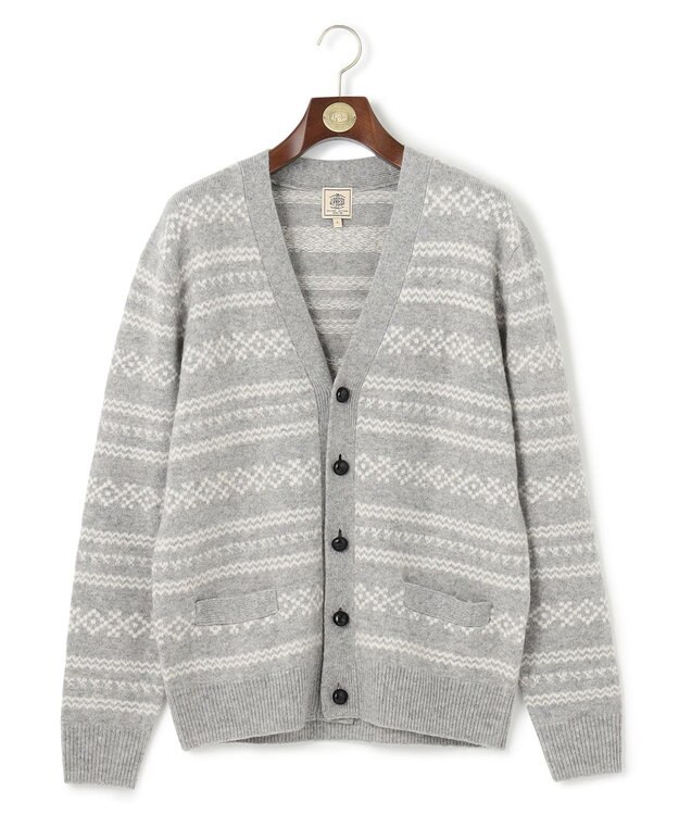J.PRESS MEN 【Cash Lamb’s Wool】フェアアイルカーディガンニット ライトグレー系7