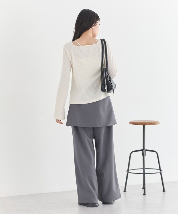 earth music&ecology 【予約】アシメ釦ツイストテレコカットソー アイボリー