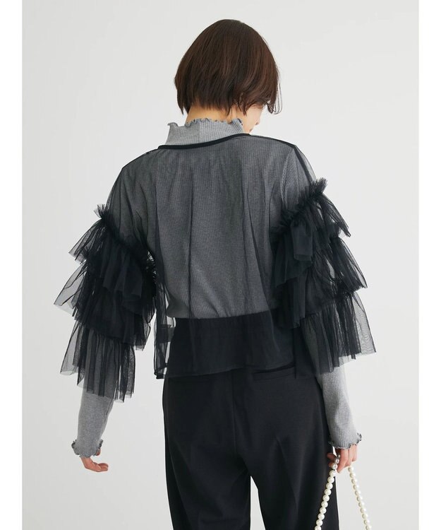 Green Parks ・ＥＬＥＮＣＡＲＥ　ＤＵＥ　２ｗａｙチュールブラウス Black