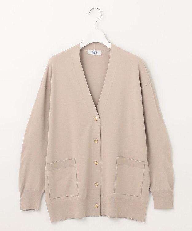 J.PRESS LADIES S 【洗える】レーヨンエリートストレッチ Vネック カーディガン ベージュ系
