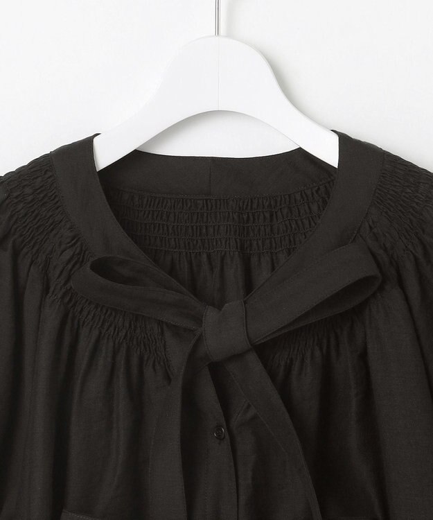 Feroux ダブルリボンシアー ブラウス ブラック系