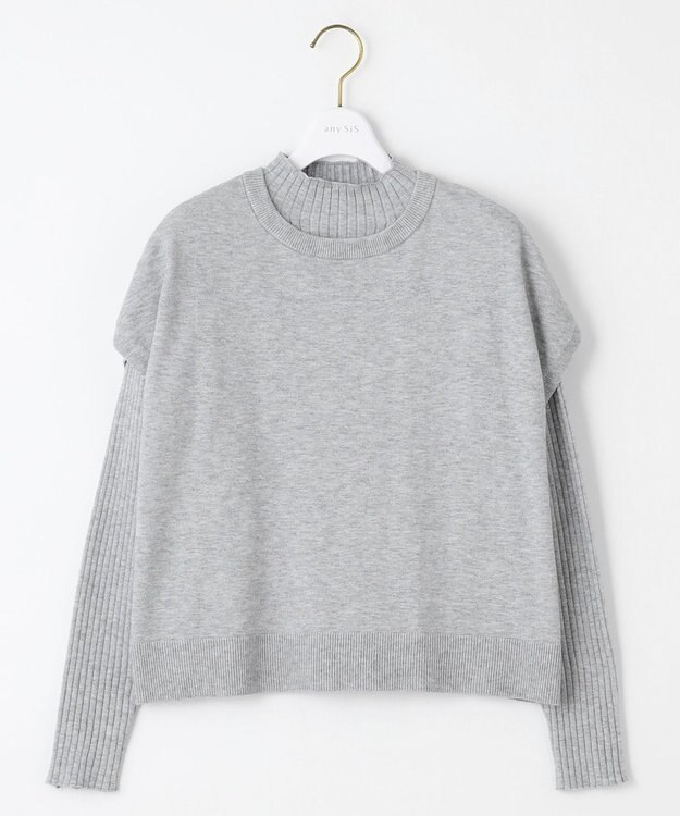 ANY SIS S 【洗える】ニットベストツイン セット ライトグレー