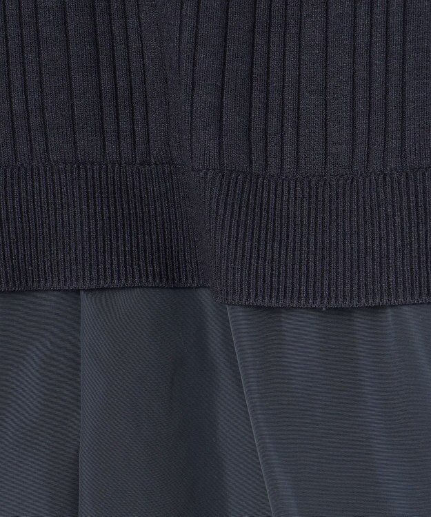 J.PRESS LADIES 【WEB限定・洗える】ニット コンビ ワンピース ネイビー系