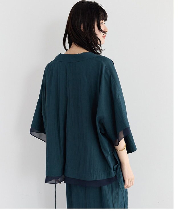 YECCA VECCA 【UVカット/遮熱/接触冷感】COOL袖シアージャケット Blue Green