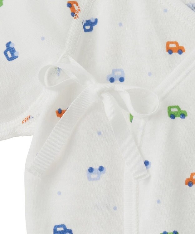 MIKI HOUSE HOT BISCUITS 【50-60cm】 フライス 短肌着 プリント柄 ブルー