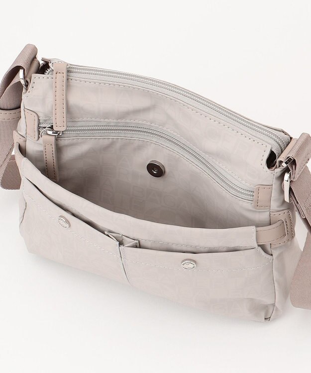 LA BAGAGERIE モノグラム　スクエアナイロンショルダー　SSサイズ アイボリー