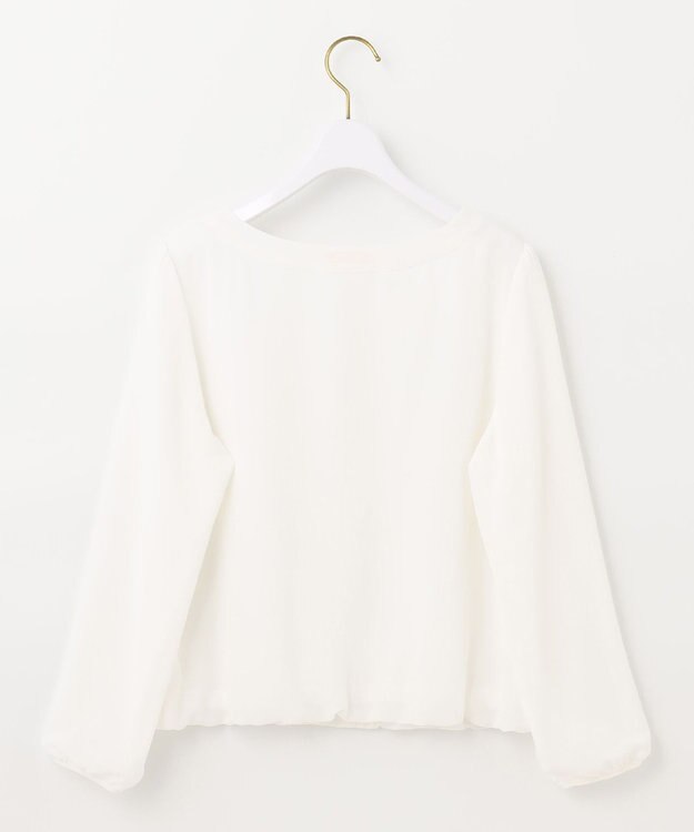 ANY SIS 【洗える】フロントプリーツシフォンブラウス オフホワイト