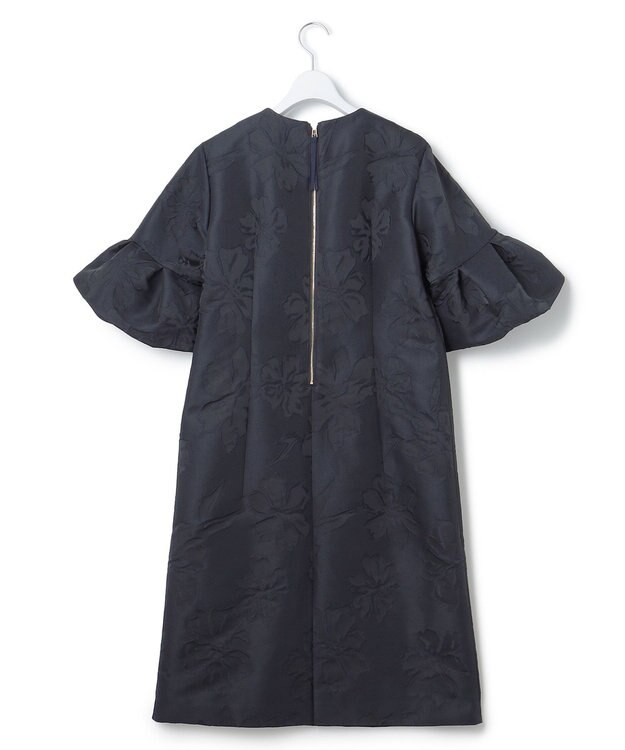 23区 L 【APPLAUDIR】マニフィークフラワージャカード ドレス ネイビー系