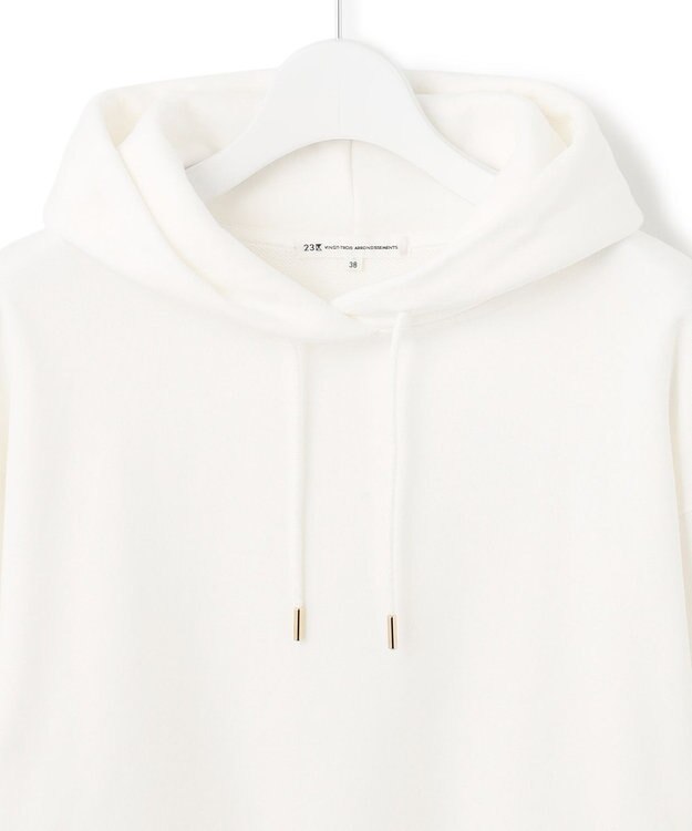 23区 【洗える】オーガニックコットンテリー プルオーバー フーディー ホワイト系