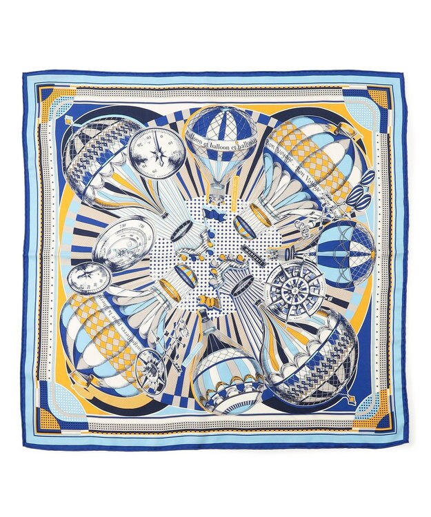 23区 manipuri バルーンジャーニー シルク スカーフ ブルー系