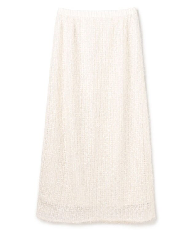 UNFILO L エアリーヤーン Iラインスカート エクリュ