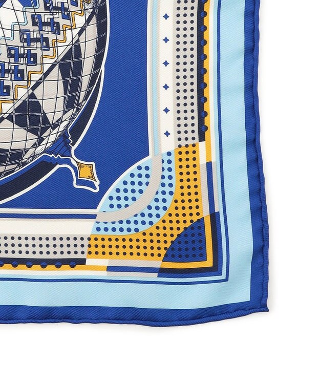 23区 manipuri バルーンジャーニー シルク スカーフ ブルー系