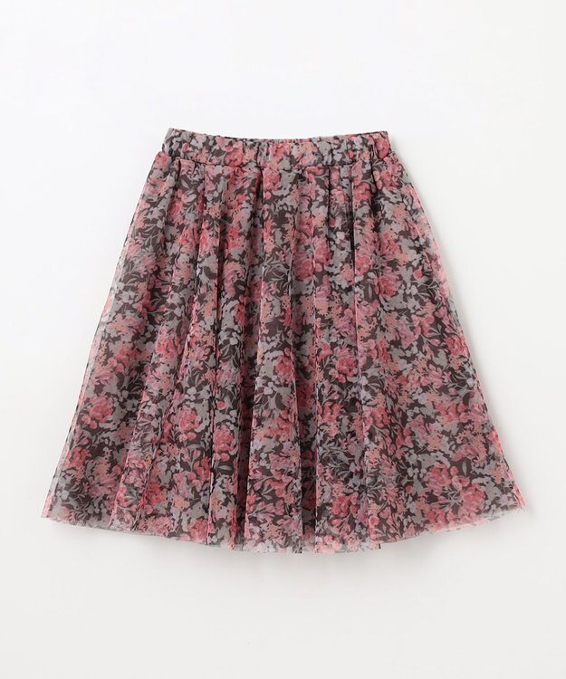 ANY KIDS 花柄 チュール フレア スカート ピンク系