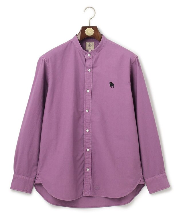J.PRESS MEN 【大人気バックブル】バンドカラー オックスフォードシャツ パープル系