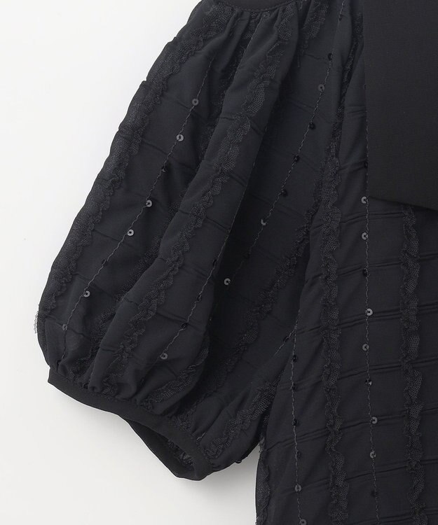 GRACE CONTINENTAL チュールフリルフレアトップ ブラック