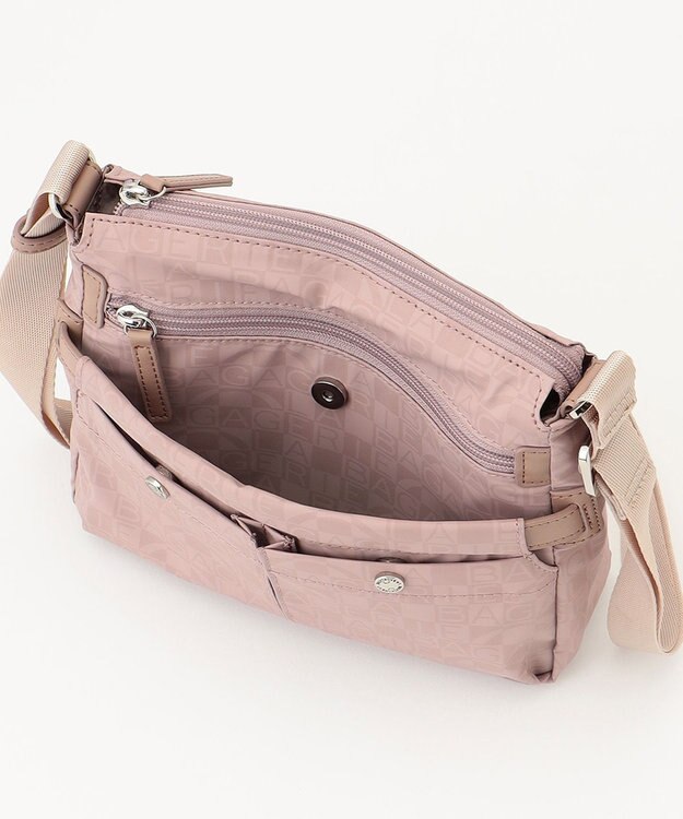 LA BAGAGERIE モノグラム　スクエアナイロンショルダー　SSサイズ ピンク