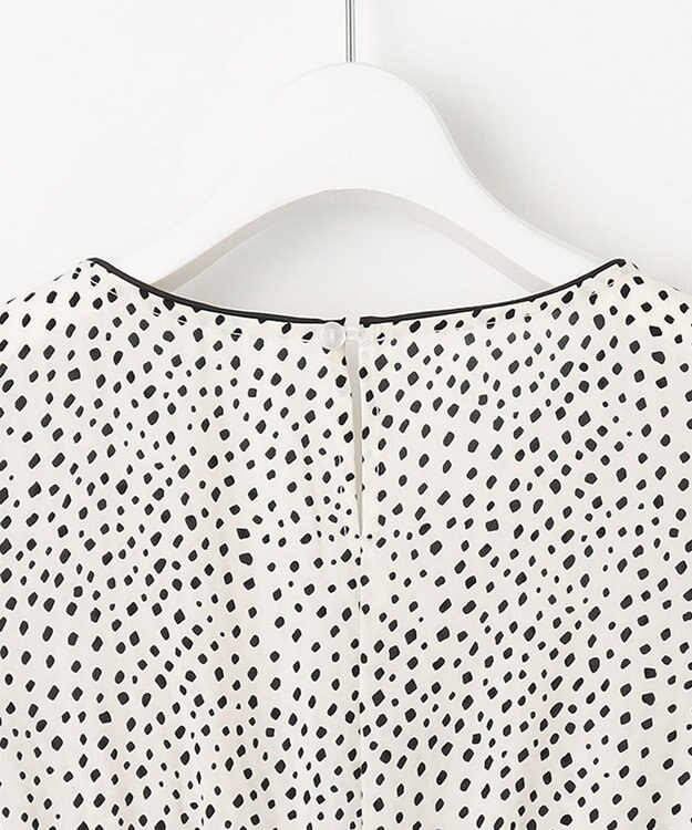 Feroux 【洗える】ショルダーオープンドット ワンピース ホワイト系5