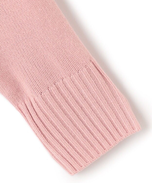 UNFILO 【洗える】クロップド Vネック カーディガン ピンク