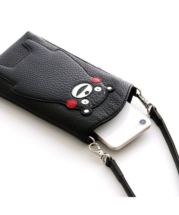 IBIZA 【くまモンコラボ商品】牛革　スマートフォンポシェット 黒