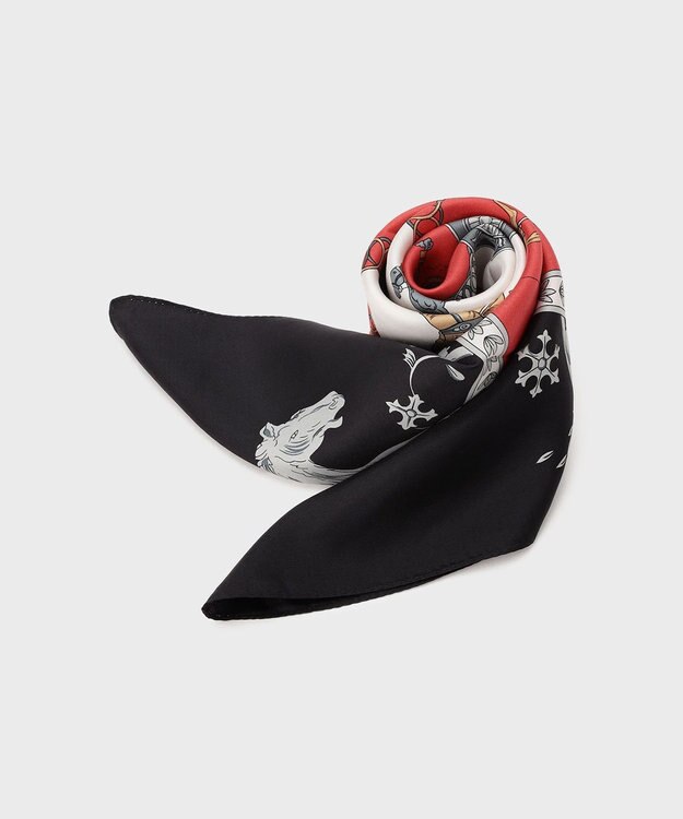 GRACE CONTINENTAL ホースプリントスカーフ ブラック