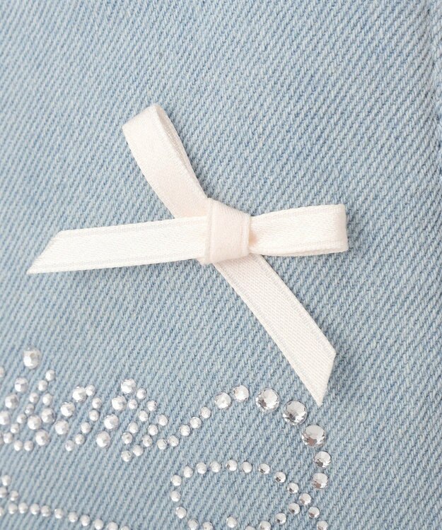 Maison de FLEUR ラインストーンデニムチュールショルダーバッグ Light Blue