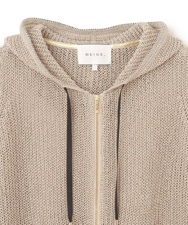 BEIGE， OPTICAL / ニットパーカー Flax