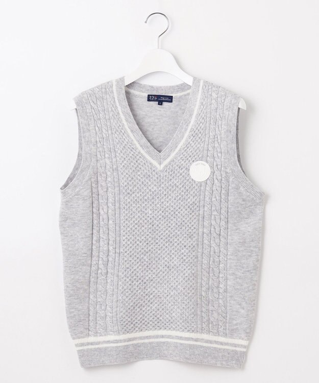 23区GOLF 【WOMEN】【洗える】ニットベスト ライトグレー系