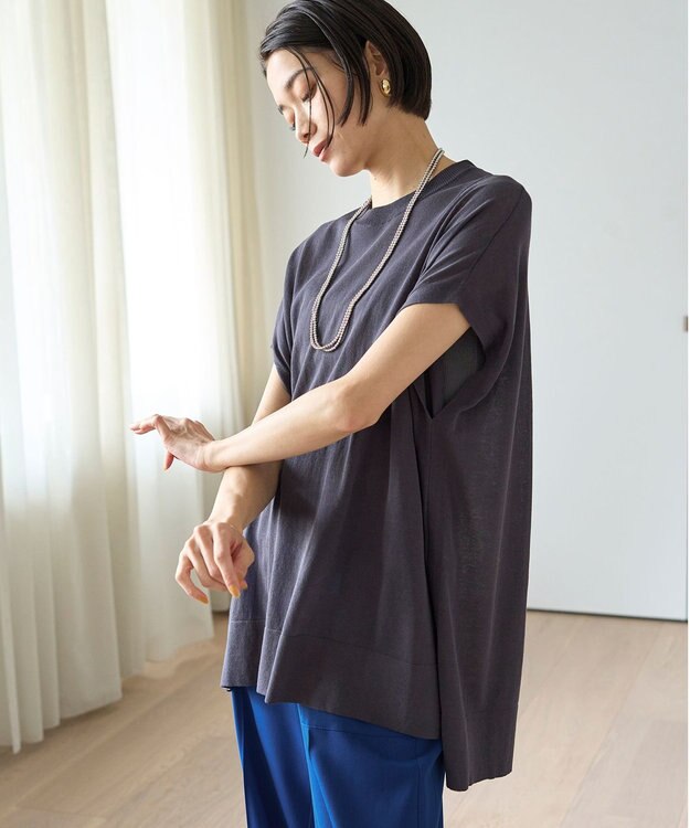 UNFILO フロスティコットン オーバーニット チャコール