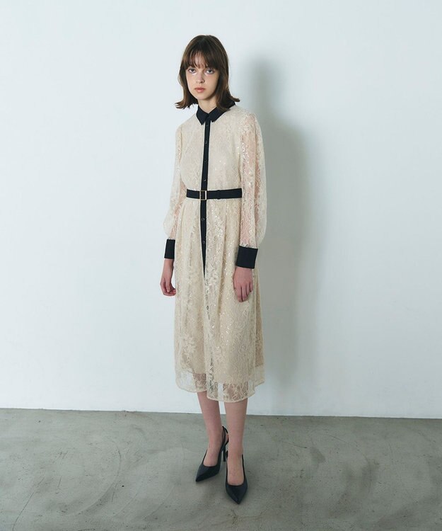 GRACE CONTINENTAL レーススパンコールワンピース キナリ