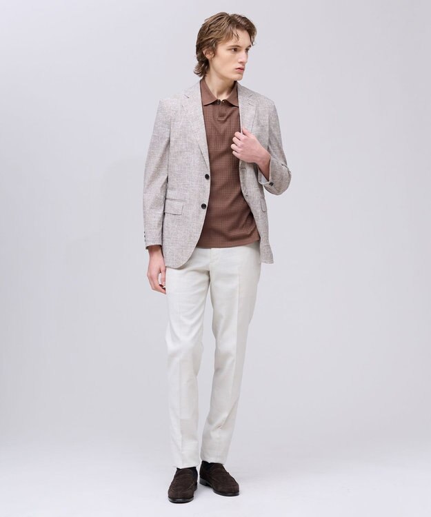 J.PRESS MEN 新色【MECHANICAL】【超軽量 / 清涼感 / 洗える】 ハイパワーストレッチ リネンルックジャケット_26年モデル ベージュ系