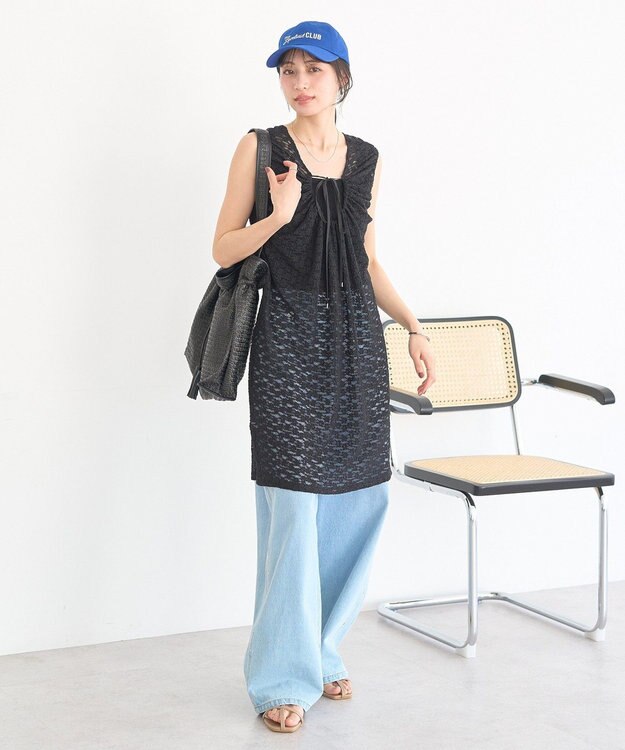 earth music&ecology 【2WAY】レースギャザーワンピース Black