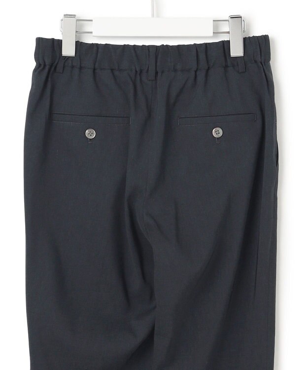 23区 【洗える】リネンレーヨンストレッチ テーパード パンツ ネイビー系