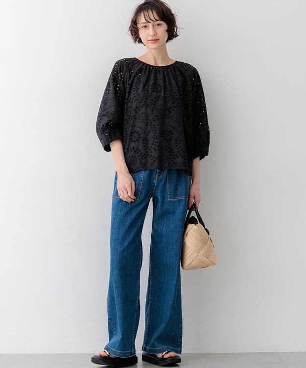 23区 L 【先行予約/見上愛さん着用】23区 Summer DENIM ベイカーパンツ インディゴ系