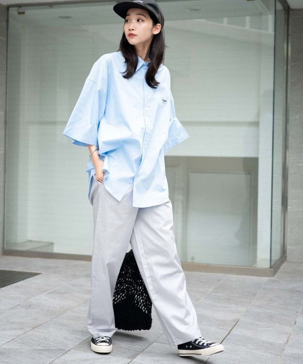 WEGO 【ユニセックス着用ITEM/ウエストゴム/手洗い可】シェフパンツ ライトグレー