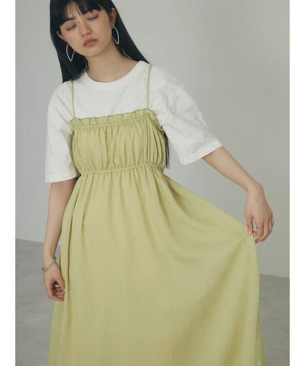 Green Parks ａ．バックオープンキャミワンピース Lime Green