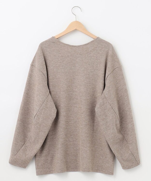 SHARE PARK LADIES サイドスリットVネックニット モカ