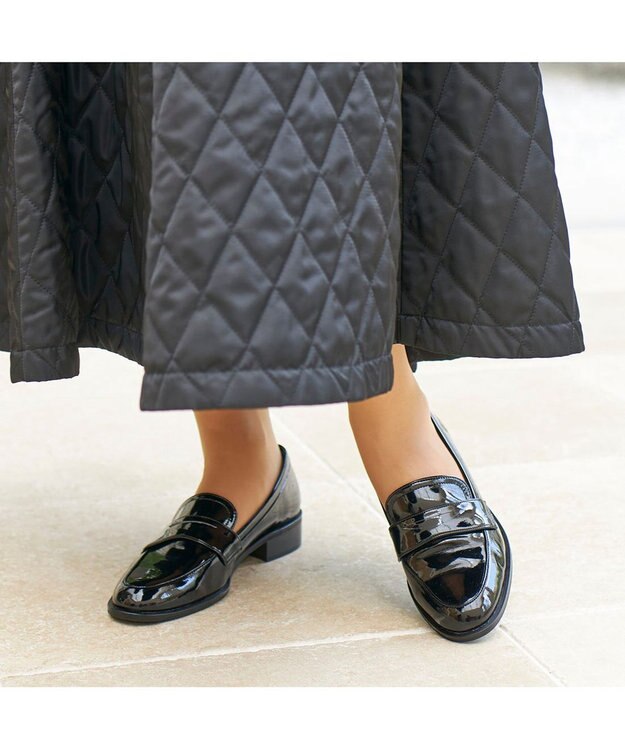 MODE ET JACOMO <MODE ET JACOMO>【レイン対応】コインローファー ブラックエナメル