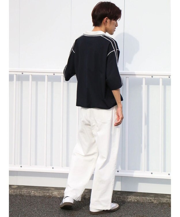 CRAFT STANDARD BOUTIQUE 接触冷感/UVカット/イージーケア/ストレッチ/ゲームシャツ-A Navy