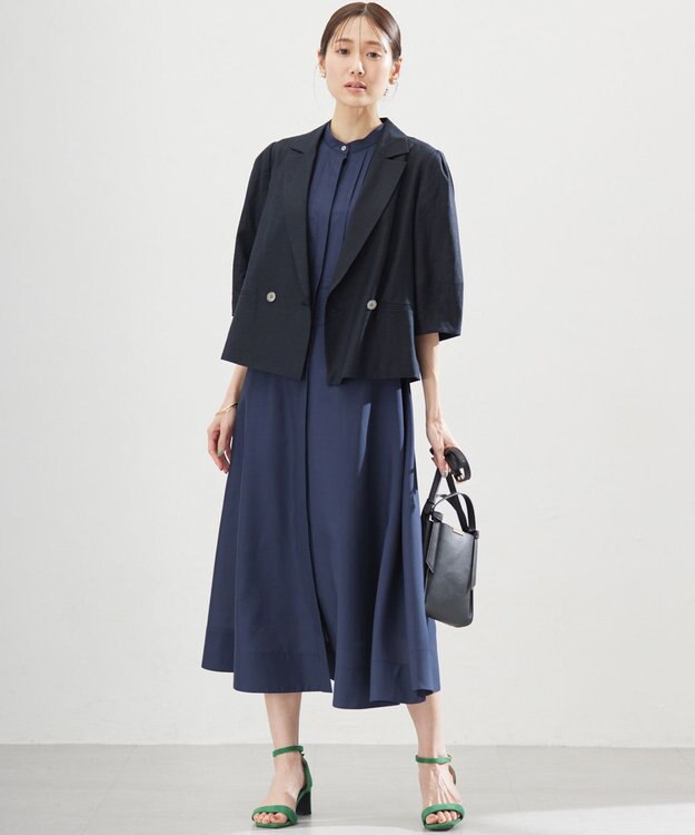 組曲 S リネンレーヨン ジャケット ネイビー系